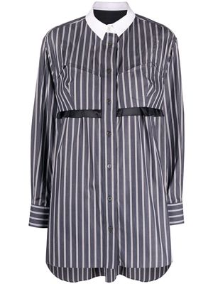 sacai stripe-print long-sleeve shirt - Blue