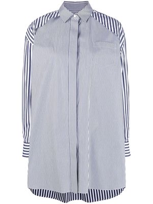 sacai stripe-print shirt dress - Blue