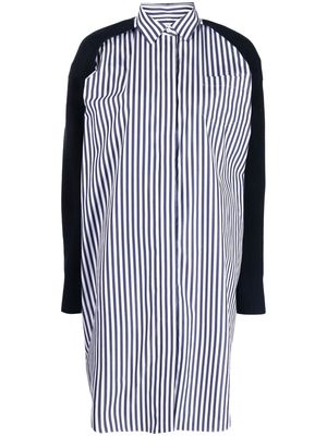 sacai striped shirt mini dress - Blue