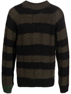 sacai striped wool jumper - Green