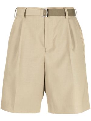 sacai Suiting belted shorts - Neutrals