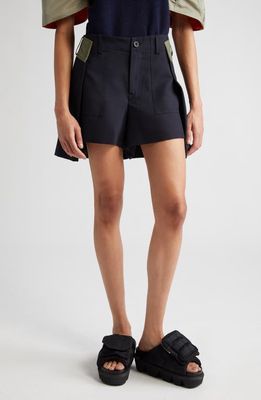 Sacai Suiting Shorts in Navy