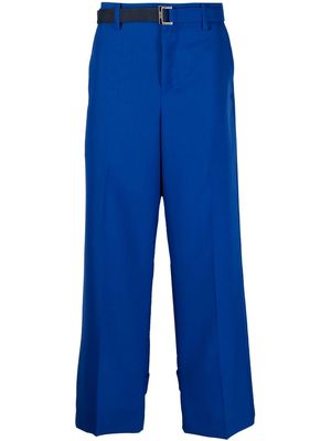 sacai tailored belted-waist trousers - Blue