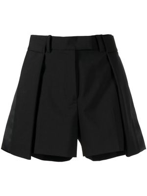 sacai tailored pleated shorts - Black