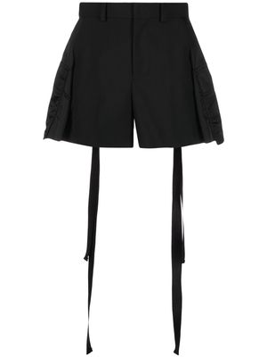 sacai tassel-detailed high waist shorts - Black