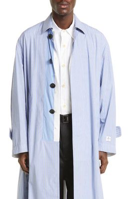 Sacai Thomas Mason Stripe Oversize Cotton Poplin Shirtdress in L/Blue Stripe