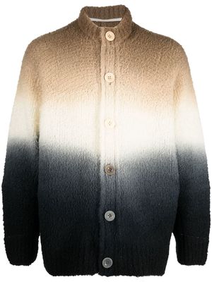 sacai tie-dye effect knit cardigan - Neutrals