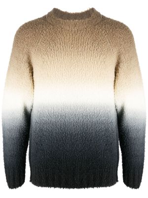 sacai tie-dye knit sweater - Brown
