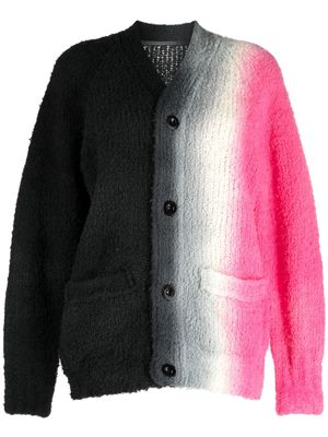 sacai tie dye-print wool-blend cardigan - Pink