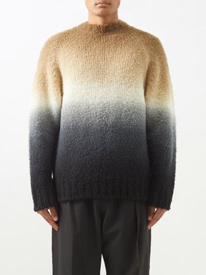 Sacai - Tie-dyed Wool-blend Sweater - Mens - Beige Black