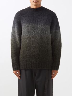 Sacai - Tie-dyed Wool-blend Sweater - Mens - Black Khaki