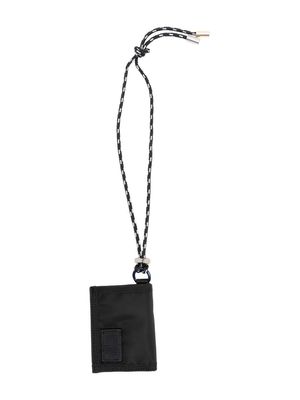 sacai tri-fold wallet with strap - Black