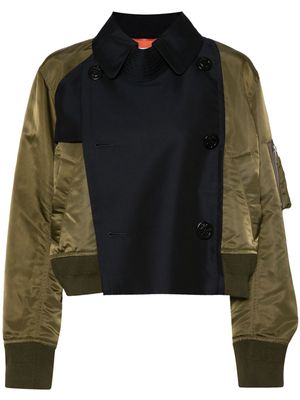 sacai two-tone design bomber jacket - Green