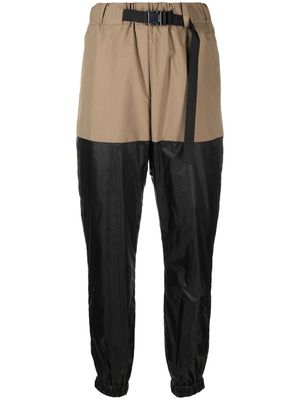 sacai two-tone tapered trousers - Brown