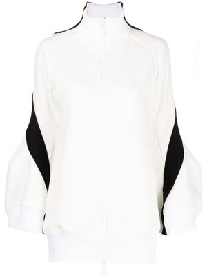 sacai two-tone zipped jacket - White