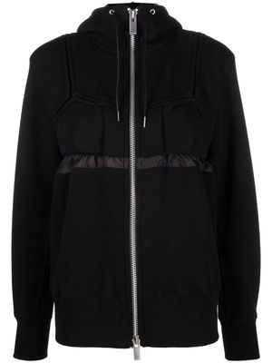 sacai two-way zip hoodie - Black