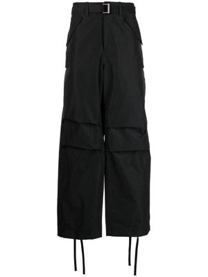 sacai wide-leg cargo trousers - Black