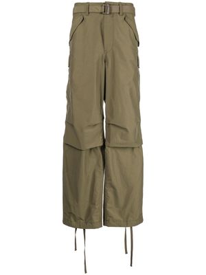 sacai wide-leg cargo trousers - Green