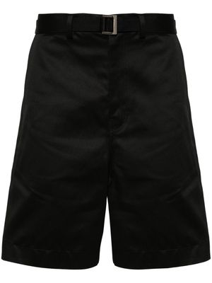 sacai wide-leg cotton chino shorts - Black