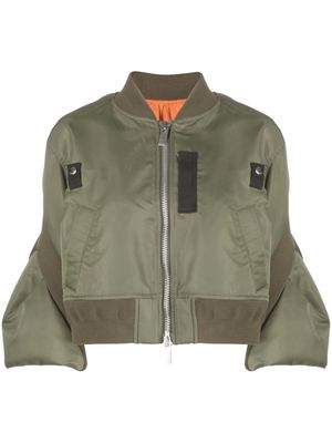 sacai wide-sleeve bomber jacket - Green