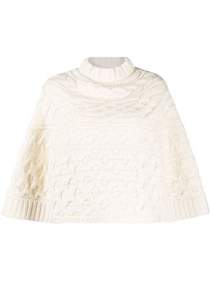 sacai wool-blend cable-knit jumper - Neutrals