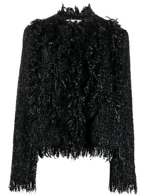 sacai wool-blend tweed jacket - Black