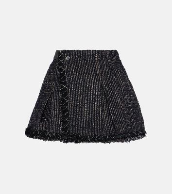Sacai Wool-blend tweed low-rise skort