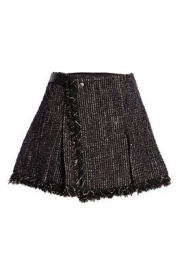 Sacai Wool Blend Tweed Skort in Black