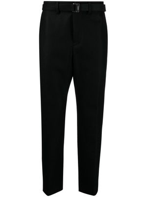 sacai wool cropped trousers - Black