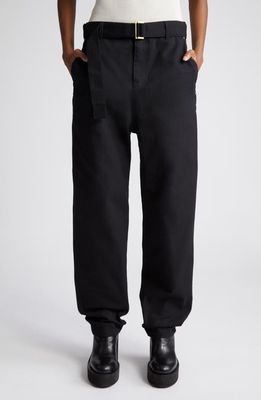 Sacai x Carhartt WIP Belted Cotton Canvas Pants in Black