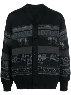 sacai x Eric Haze patterned jacquard cardigan - Black