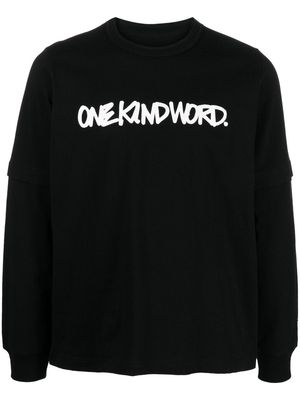 sacai x Eric Haze slogan-print long-sleeved T-shirt - Black