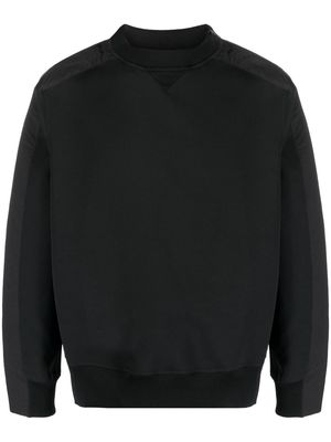sacai zip-detail long-sleeve sweatshirt - Black