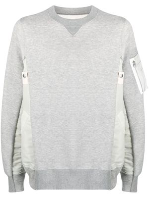 sacai zip-pocket sleeve sweatshirt - Grey