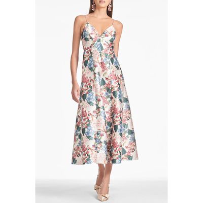 Sachin & Babi Allesandra Floral Mikado Gown in Antico Botanico 