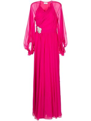 Sachin & Babi Amata crystal-embellished chiffon gown - Pink