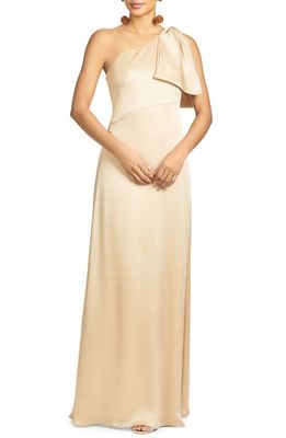 Sachin & Babi Chelsea One-Shoulder A-Line Gown in Champagne