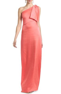 Sachin & Babi Chelsea One-Shoulder A-Line Gown in Coral
