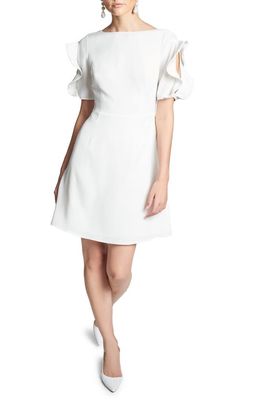 Sachin & Babi Harper Ruffle Sleeve Sheath Dress in Off White