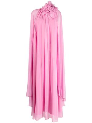 Sachin & Babi Helena floral-appliqué cape gown - Pink