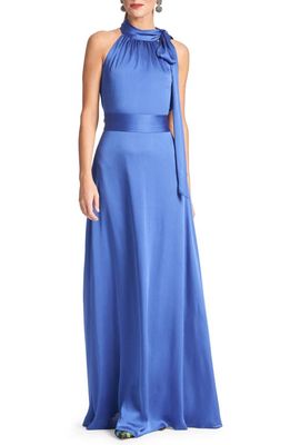 Sachin & Babi Kayla Crinkle Georgette Gown in French Blue