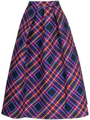 Sachin & Babi plaid-print A-line midi skirt - Purple