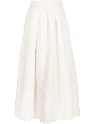 Sachin & Babi Pyaar floral-appliqué full skirt - White