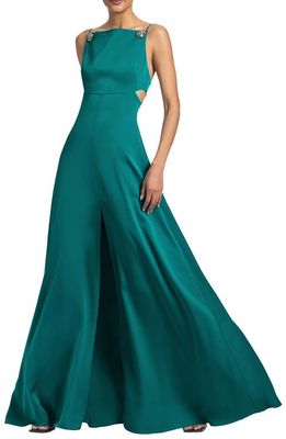 Sachin & Babi Torence Satin Crepe A-Line Gown in Dragonfly