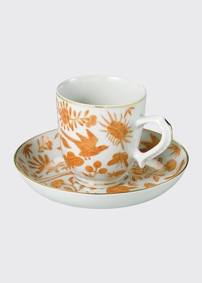 Sacred Bird & Butterfly Demitasse Cup & Saucer Plate