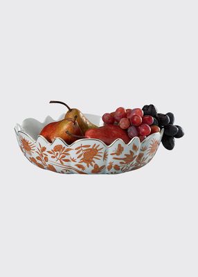Sacred Bird & Butterfly Scalloped Bowl