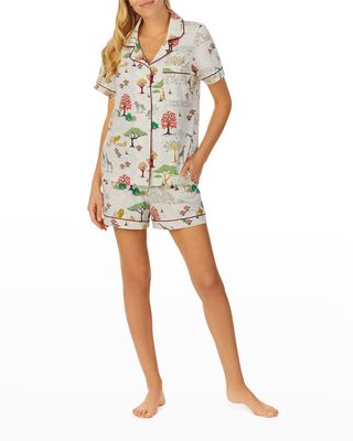 Safari-Print Shorty Pajama Set