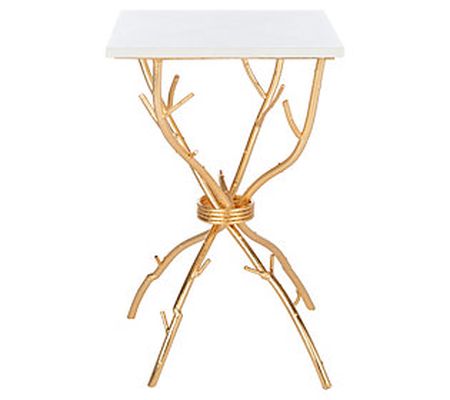 Safavieh Alexa Marble Top Gold Accent Table