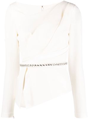 Safiyaa asymmetric long-sleeve blouse - White