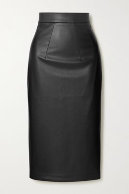 Safiyaa - Hokoku Faux Leather Skirt - Black